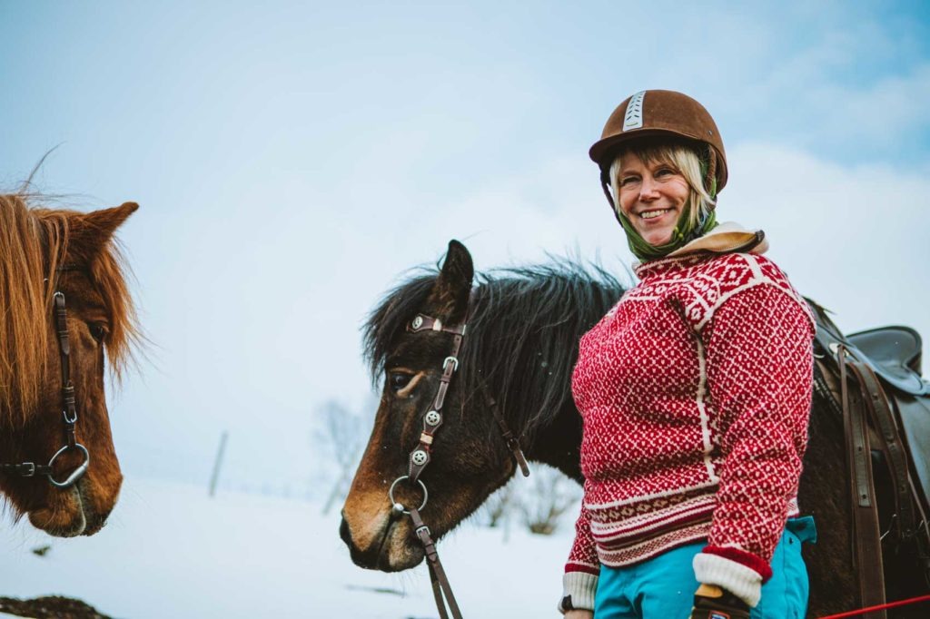 Yvonne Larsen is one of the people dedicated to taking care of the Lyngen horse.